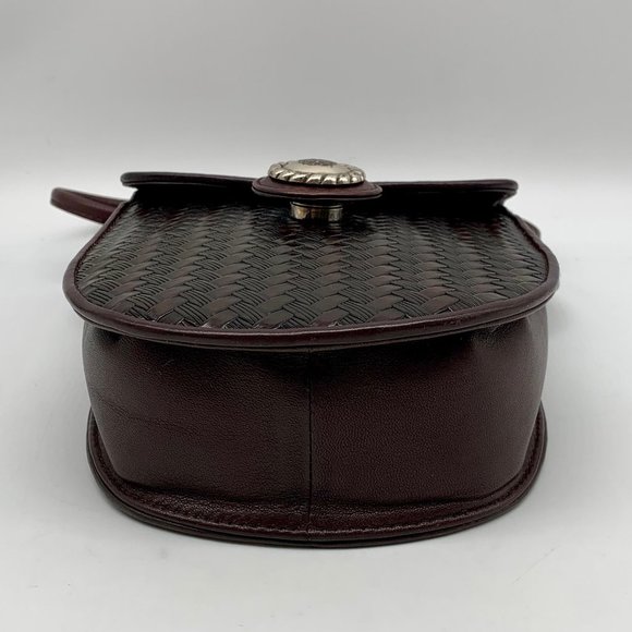 Brighton One World Brown Woven Leather Crossbody - Picture 5 of 12